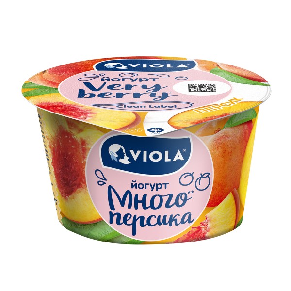 Йогурт Very Berry 2,6% Viola 180г с персиком БЗМЖ