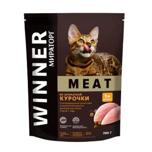 Корм для кошек старше 1 года Winner Meat 750г из ароматной курочки