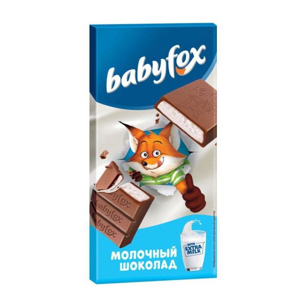 Шоколад BabyFox молочный с молочной начинкой 90г