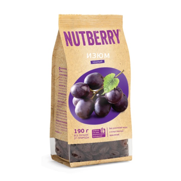 Фрукты сушеные Nutberry Изюм темный 190г