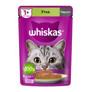 Корм для кошек Whiskas 75г паштет с уткой