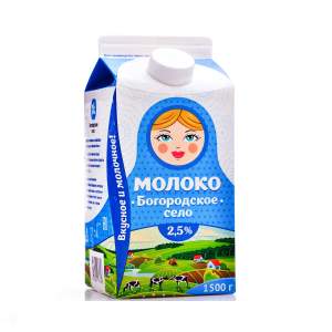 Молоко пастеризованное 2,5% Богородское село 1500г БЗМЖ