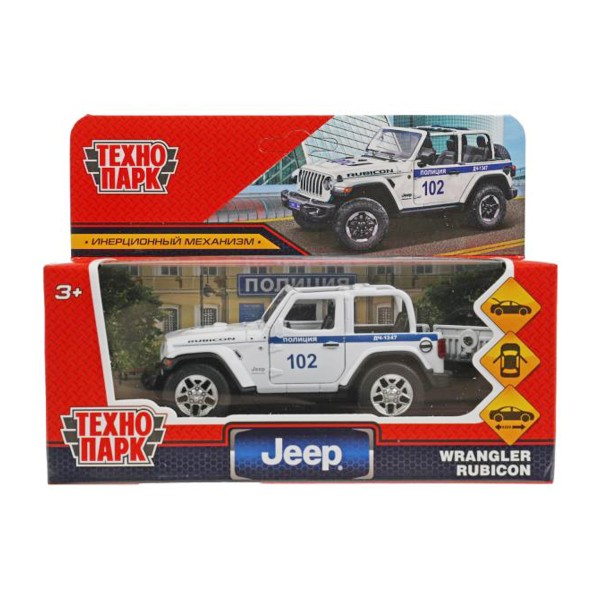Машина Jjeep Wrangler Rubicon Полиция металлическая инерционная 11см Технопарк