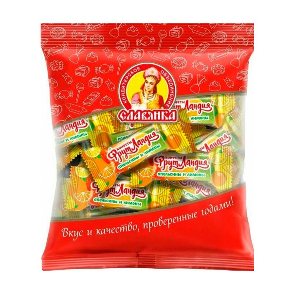 Конфеты Фрутландия Апельсинов и Лимонов Славянка 194г