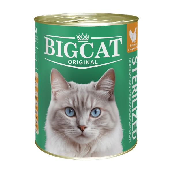 Корм для кошек Зоогурман Big Cat кусочки в желе Курица с индейкой 350г