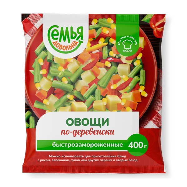 Смесь овощная Овощи по-деревенски Семья довольна 400г