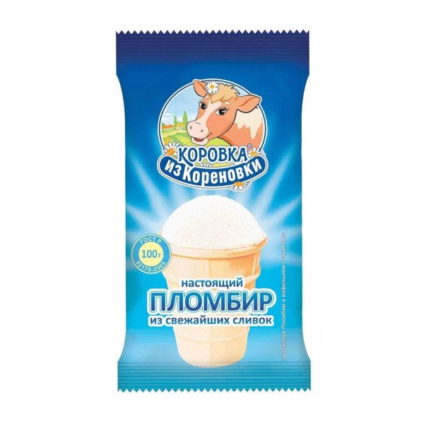 Мороженое пломбир Коровка из Кореновки 100гр БЗМЖ