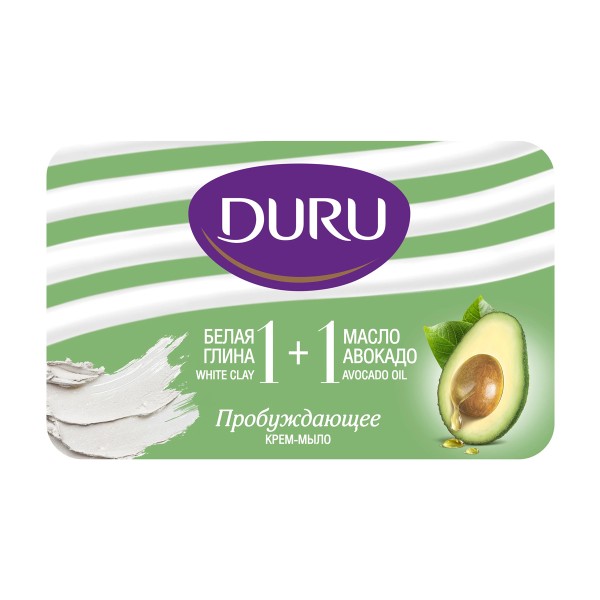 Крем-мыло туалетное Duru 1+1 80г белая глина и масло авокадо