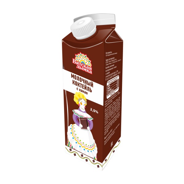 Коктейль молочный с какао 2,5% Вятская дымка 450г БЗМЖ