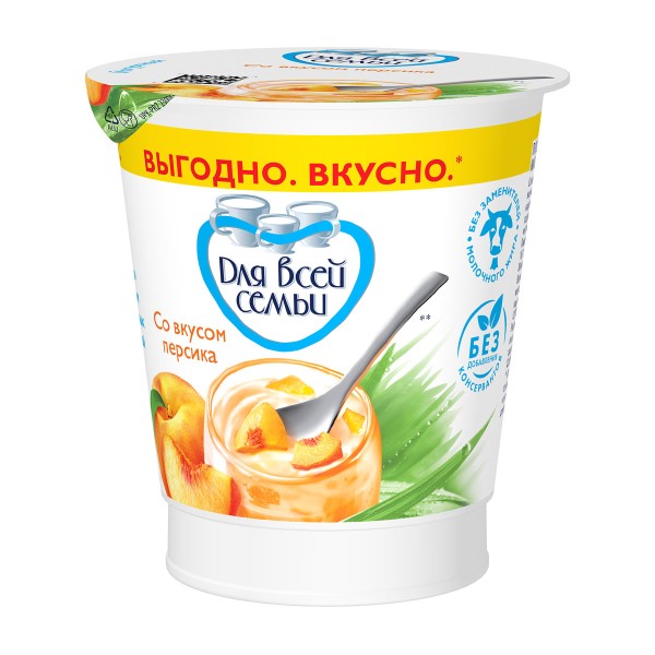 Продукт йогуртный Для всей семьи 1% 290г персик БЗМЖ