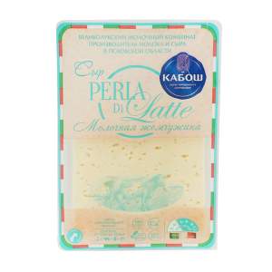 Сыр Perla di Latte Mezzano 4месяца 50% Кабош 130г нарезка БЗМЖ