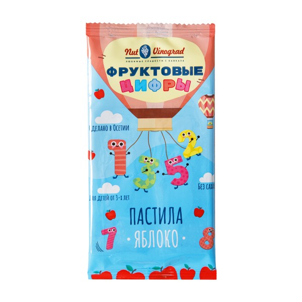 Пастила фруктовая Цифры яблоко Nut Vinograd 20г