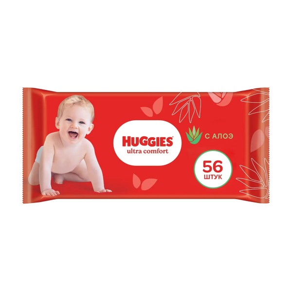Салфетки влажные Huggies Ultra Comfort Aloe 56шт