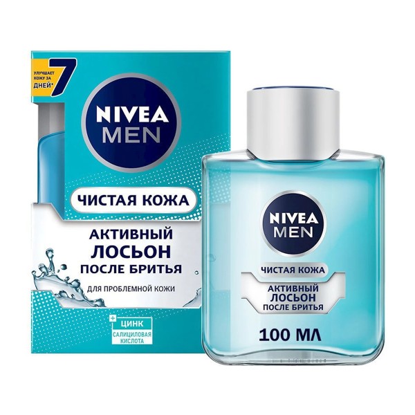 Лосьон после бритья Nivea Men 100мл чистая кожа
