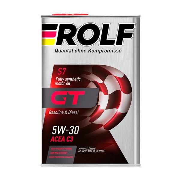 Масло моторное Rolf GT синтетика 5W-30 SN/CF,С3 4л