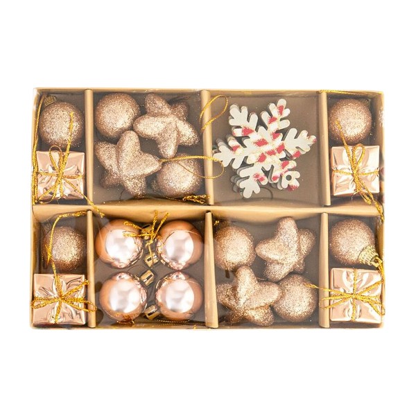 Набор елочных украшений золотой 24шт Микрос