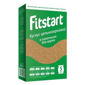 Кускус  цельнозерновой Fitstart 5штх80г варочные пакеты