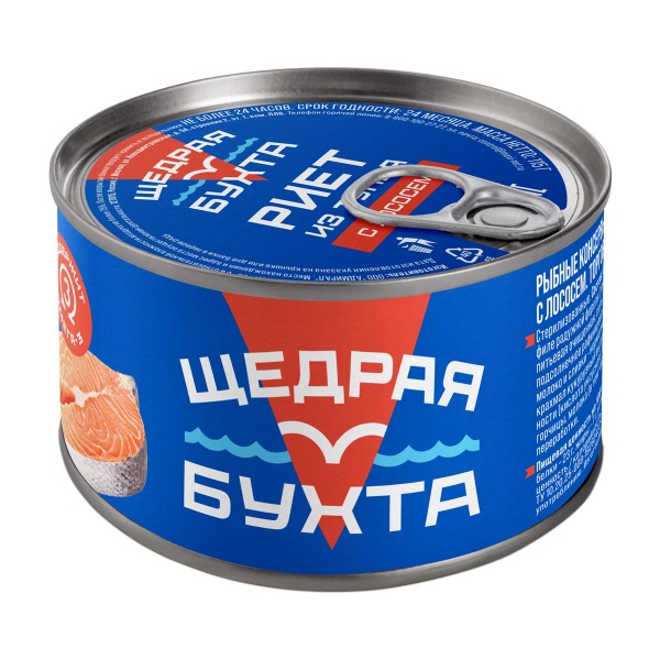 Риет из тунца желтоперого с лососем Щедрая бухта 115г