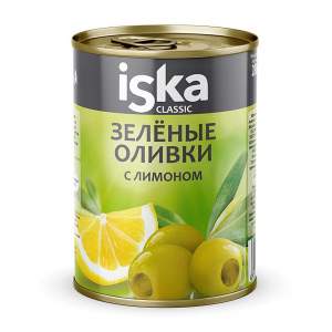 Оливки зеленые фаршированные Iska 300мл с лимоном
