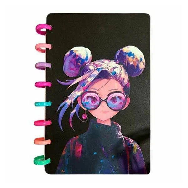 Книжка записная А5 100л клетка на кольцах Кокос cosmo girl