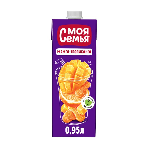 Напиток сокосодержащий Моя семья 0,95л манго-тропиканго