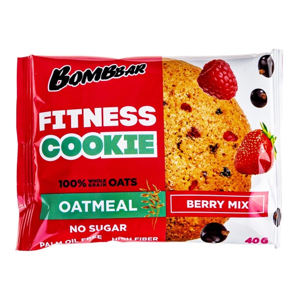 Печенье овсяное Fitness cookie Bombbar 40г ягодный микс