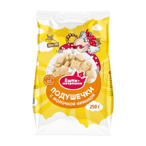 Сухой завтрак Подушечки с молочной начинкой Ёшки-Матрёшки 250г