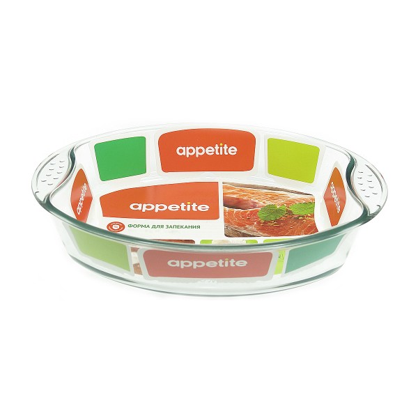 Форма для запекания овальная стекло 30x21x6см Appetite