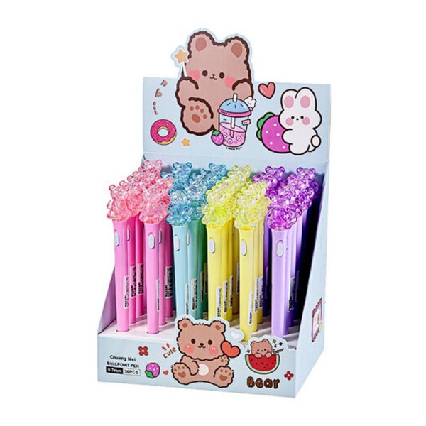 Ручка шариковая Bear синяя с подсветкй 0,7мм Mazari