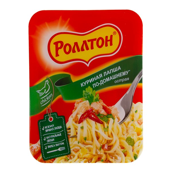 Лапша быстрого приготовления По-домашнему Роллтон 90г с острой курицей