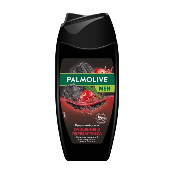 Гель для душа мужской Palmolive MEN Очищение и Перезагрузка 4 в 1 для тела, волос, лица и бороды 250 мл