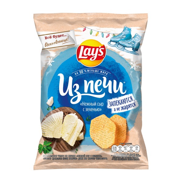 Чипсы Lay's из печи 85г нежный сыр с зеленью