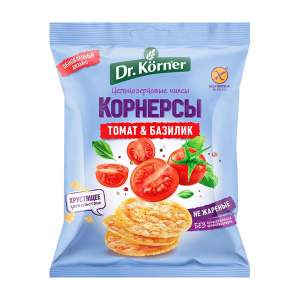 Чипсы кукурузно-рисовые с томатом и базиликом Dr. Korner 50гр