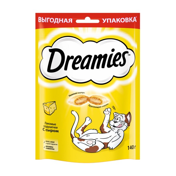 Лакомство Dreamies 140г для кошек с сыром