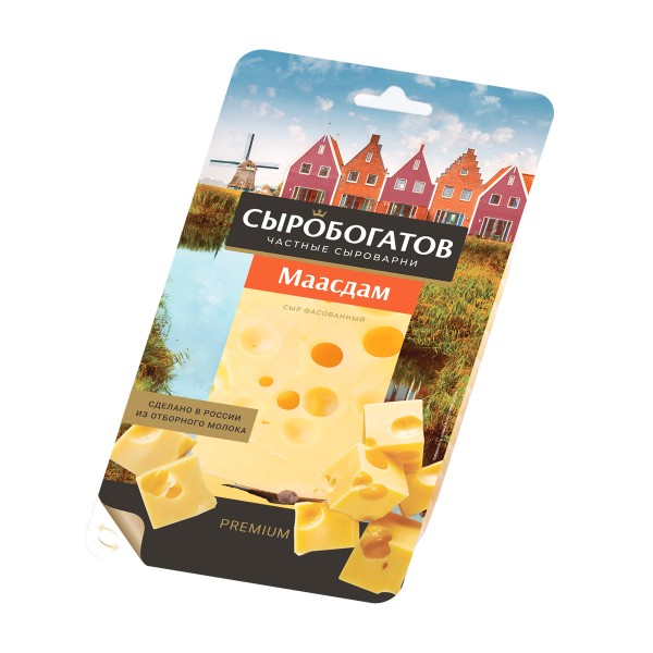 Сыр Маасдам 45% Сыробогатов 125г БЗМЖ
