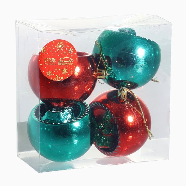 Набор шаров Праздник 8см 4шт Зимнее волшебство