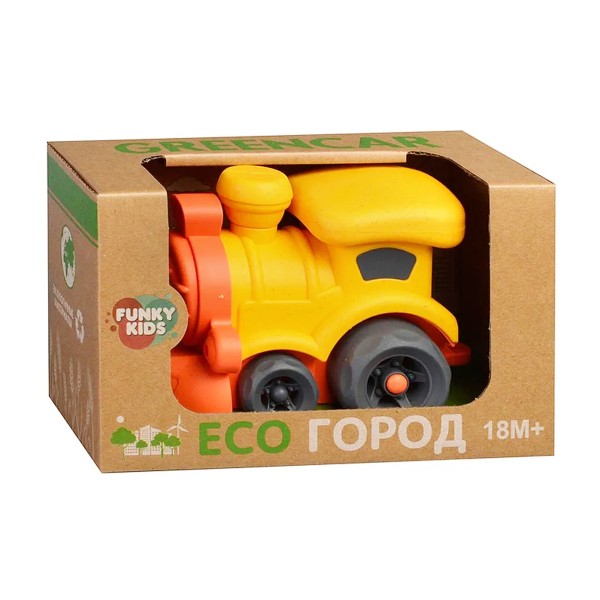 Эко-машинка Желтый поезд 16см Funky Toys