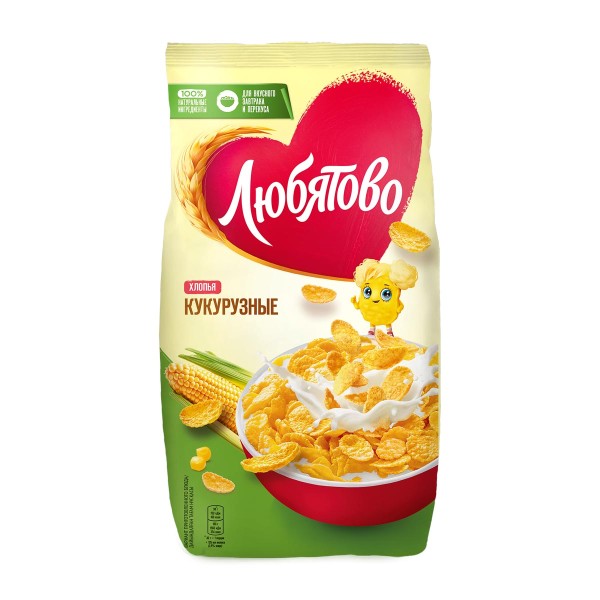 Сухой завтрак Хлопья кукурузные Любятово 300г