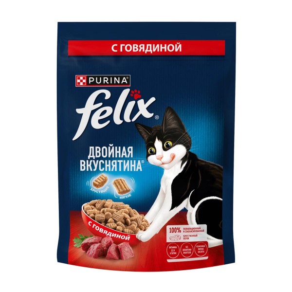 Корм для кошек Felix Двойная вкуснятина 200г с говядиной