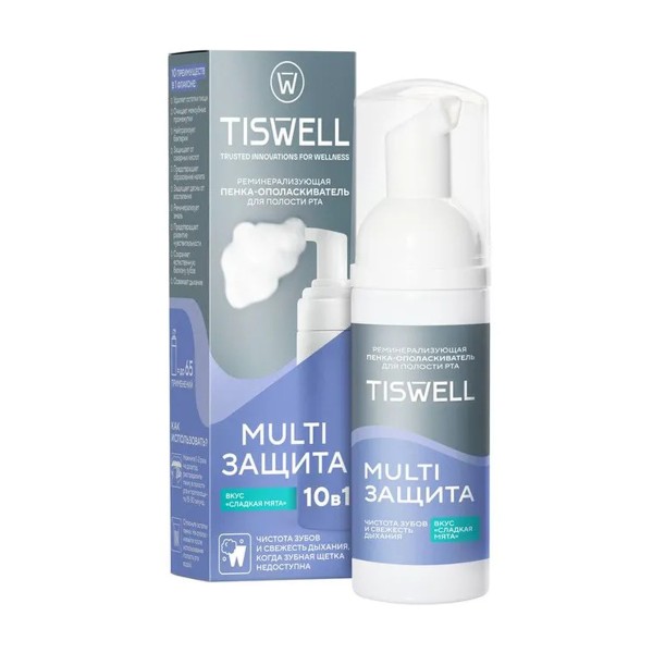 Пенка-ополаскиватель для рта Tiswell Реминерализующая Сладкая мята 50мл