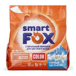 Порошок стиральный Smart Fox Горный эдельвейс 1,5кг