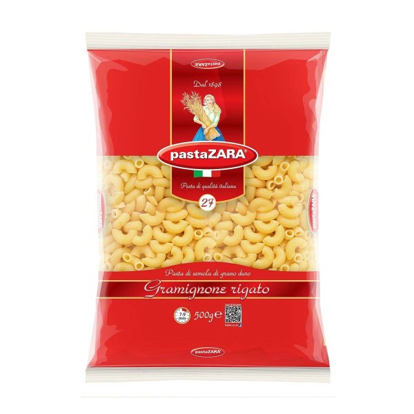 Макароны №27 Gramignone rigato(рожки) Pasta Zara 500г