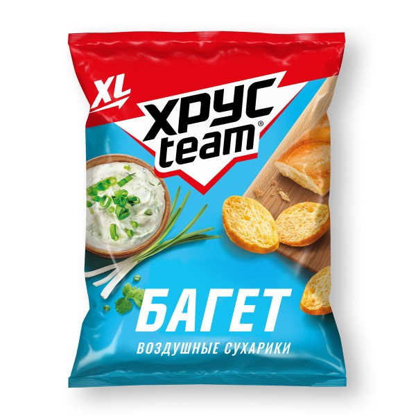 Сухарики Хрусteam багет 100г сметана зелень