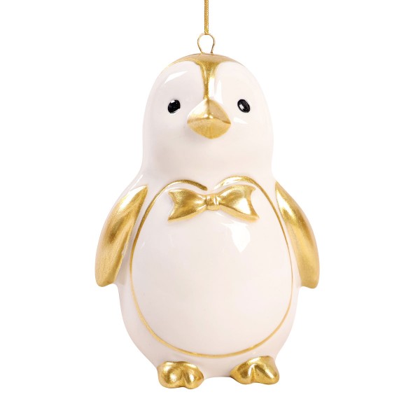 Украшение подвесное из фарфора Пингвинчик золотой 5x8,2x5,5см Magic Time
