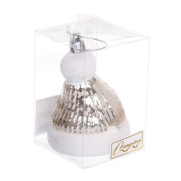 Игрушка елочная Новогодняя шапочка 6,5х6,5х9,5см шампань Серпантин