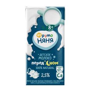 Молоко детское ультрапастеризованное Фрутоняня 2,5% 0,2л БЗМЖ