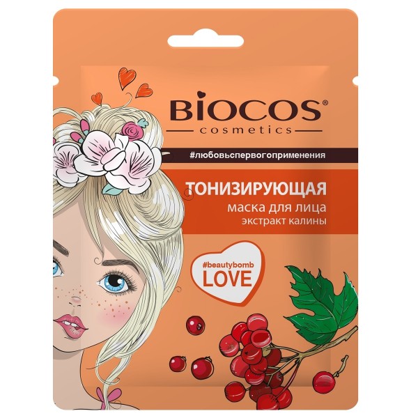 Маска тканевая для лица Biocos тонизирующая