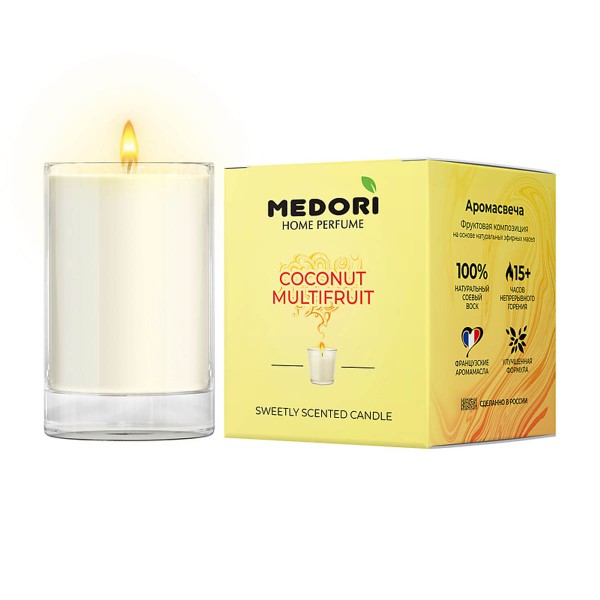 Свеча Medori ароматическая 70г  Coconut Multifruit