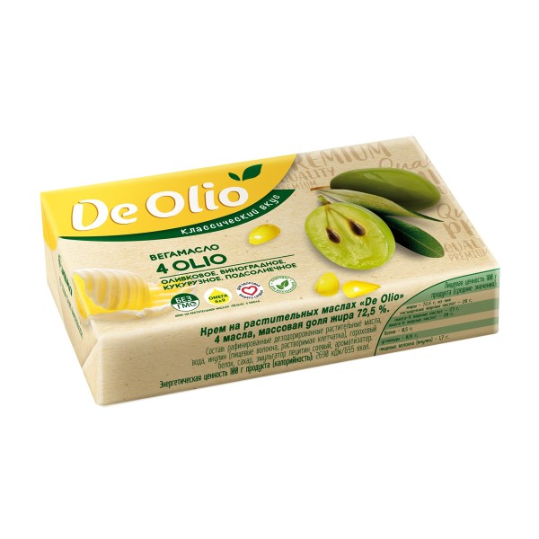 Крем на растительных маслах 72,5% De Olio 180г 4 масла