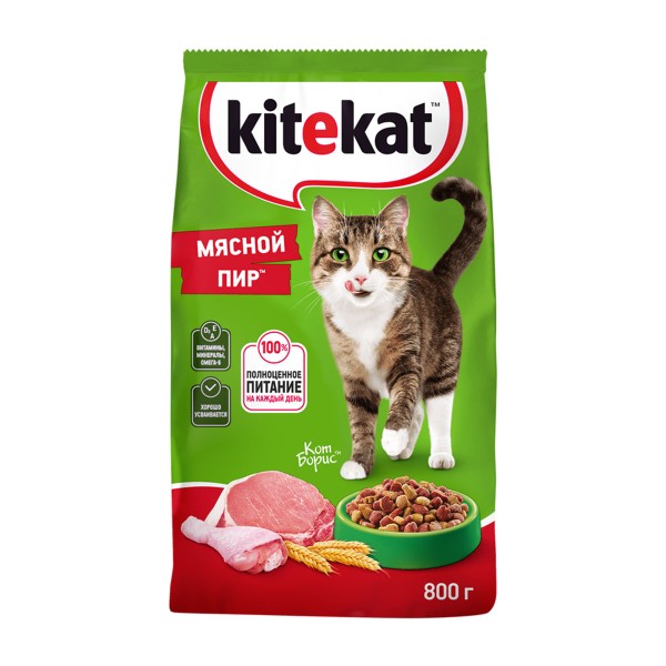 Корм для кошек Kitekat 800г мясной пир